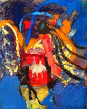 Atsoupe : Bibisako - Pastel sur bois 41 x 33 cm