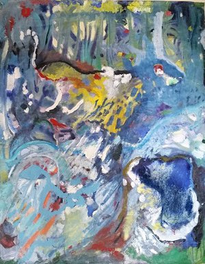 Atsoupe : La muse s'en est allée - Huile et pastel sur papier 130 x 100 cm