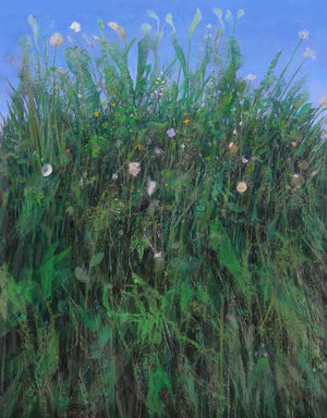 Pierre de Chevilly -9-Touffe d'herbe (114x146 cm) Tempera sur toile