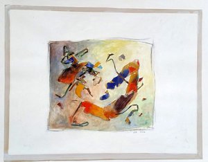 Jacques Boulay - Acrylique sur papier "épluché"