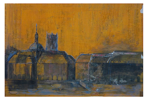 Dieppe St Jacques - Pierre noire et Gouache sur papier (70x100 cm) - 2007