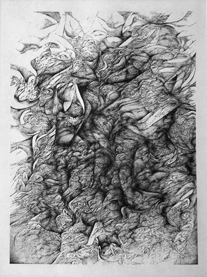 Thomas Bouquet - Incassables (40x30)(2015) Eau forte sur cuivre