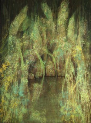 Pierre de Chevilly -1- Cambodge (97x130 cm) Tempera sur toile